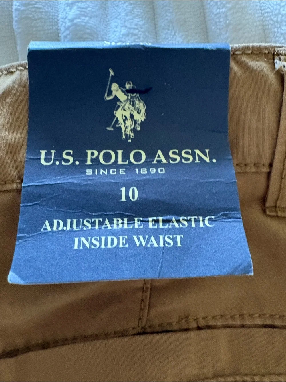 U.S. Polo Assn. Khaki Shorts with Blue Label New Size 10